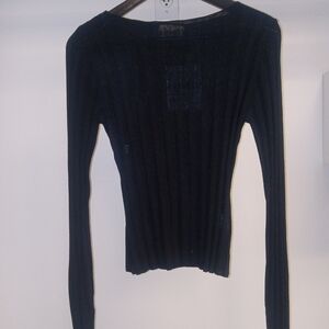 DISSH Black Ribbed Long-Sleeve Sweater
